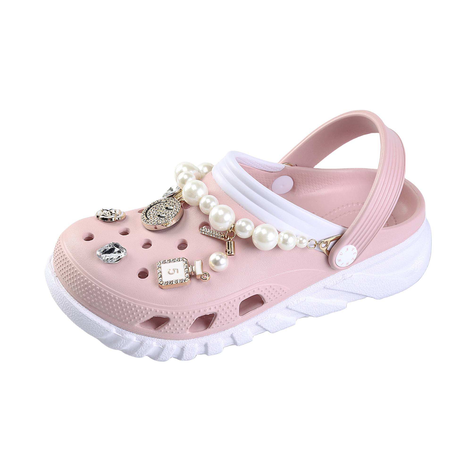 Two-Tone Embellished Pearl Garden Shoes