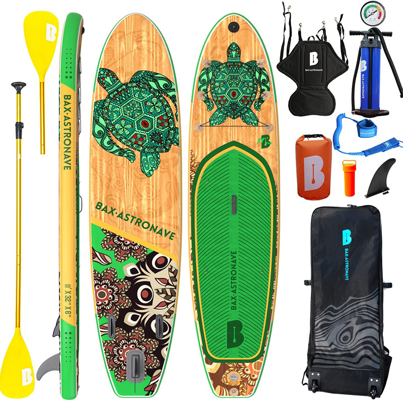 Wholesale wood grain 11ft inflatable paddle board ISUP for surfing