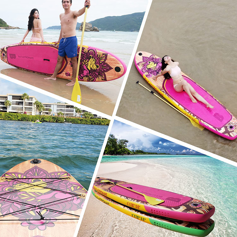 all round pink color inflatable SUP board