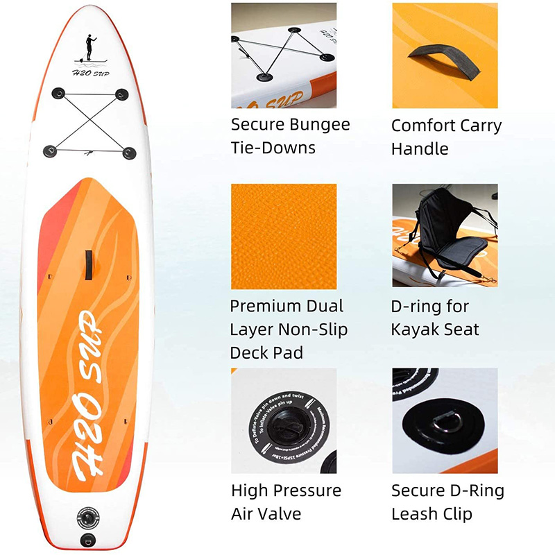 orange color sup surf board