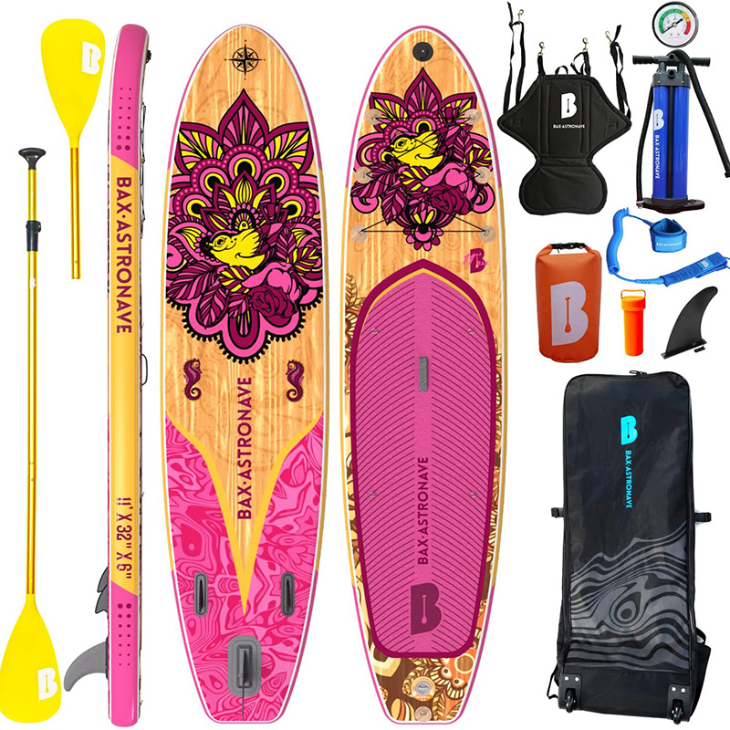 11ft all round stand up inflatable paddle board in pink color