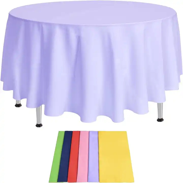 Disposable White Blue Black Round Table Cover