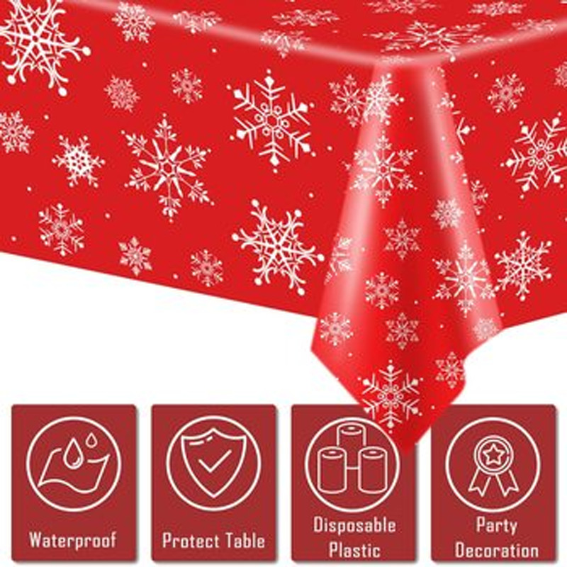 Plastic Disposable Tablecover Waterproof Table Cloths for Christmas Party
