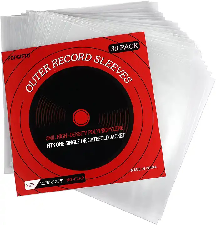 Custom 12 Inch Crystal Clear Plastic Protective Vinyl Record Plastic Sleeve Polyethylene