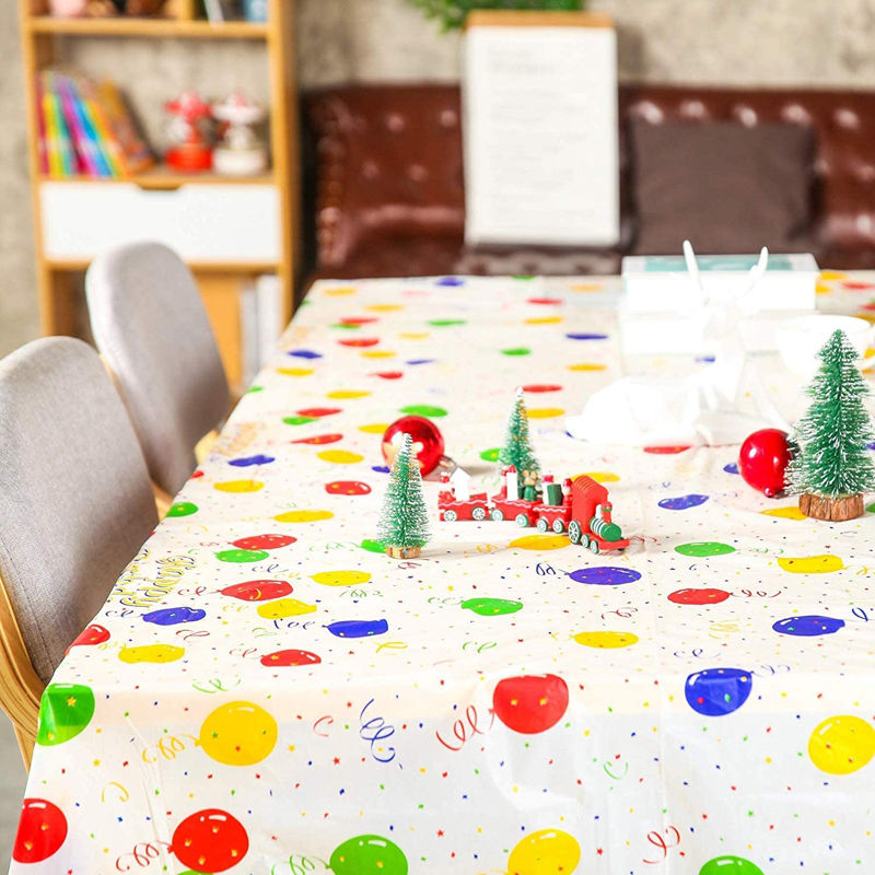 Kids Birthday Party Disposable Colorful Balloon Plastic Tablecloths