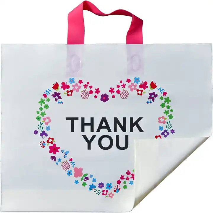 Die Cut Thank You Carrier Shopping Packaging Bags