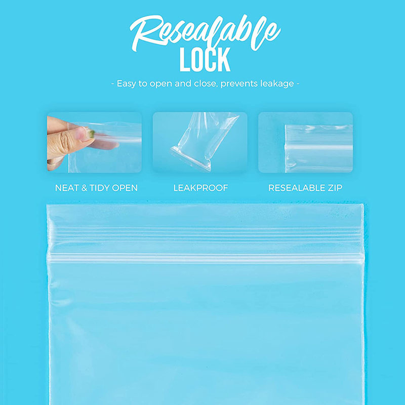 Waterproof Clear Zipper Bag Reclosable Plastic Small Bags