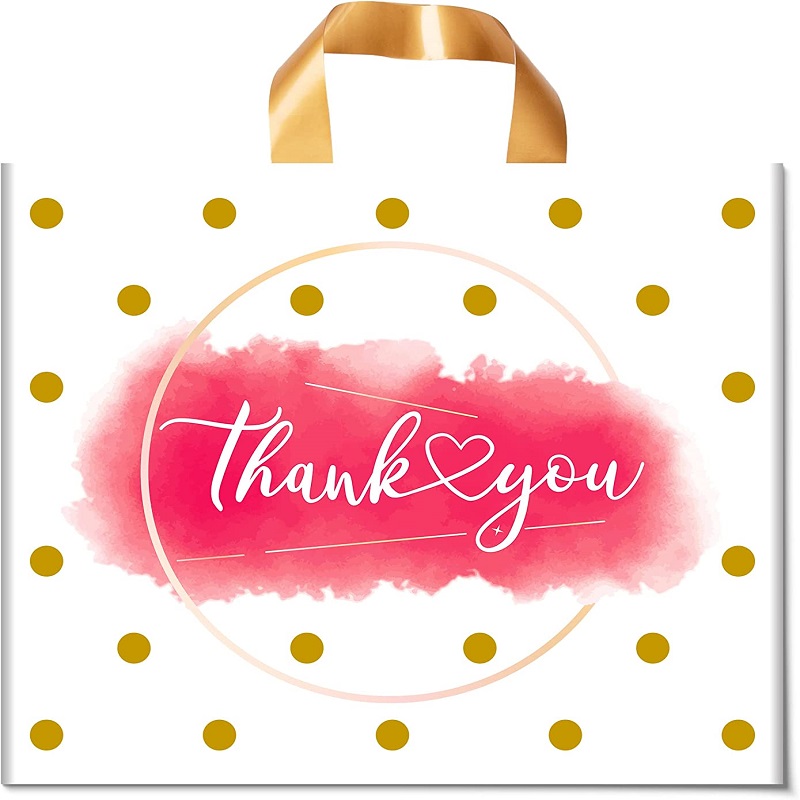 Custom Printed Plastic Boutique Gift Shopping Bags with Handles