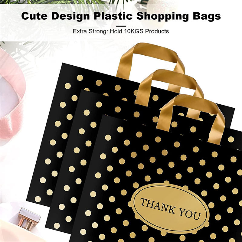Customized Print Recyclable Plastic Shopping Bags with Loop Handle