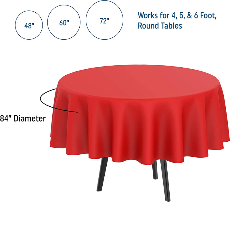 84 inch Party Disposable Plastic Round Tablecloths Customized Design