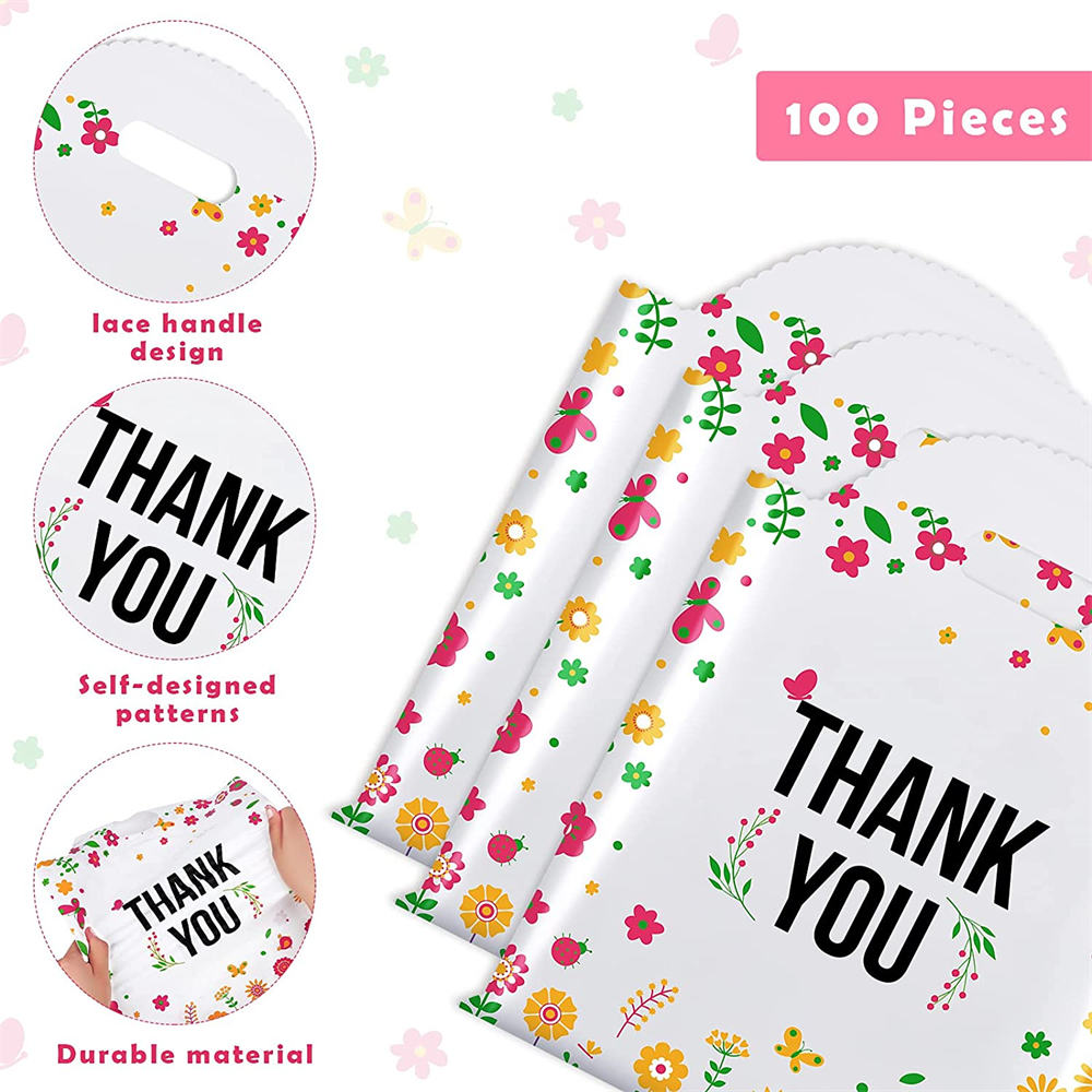 Floral Plastic Shopping Gift Bags