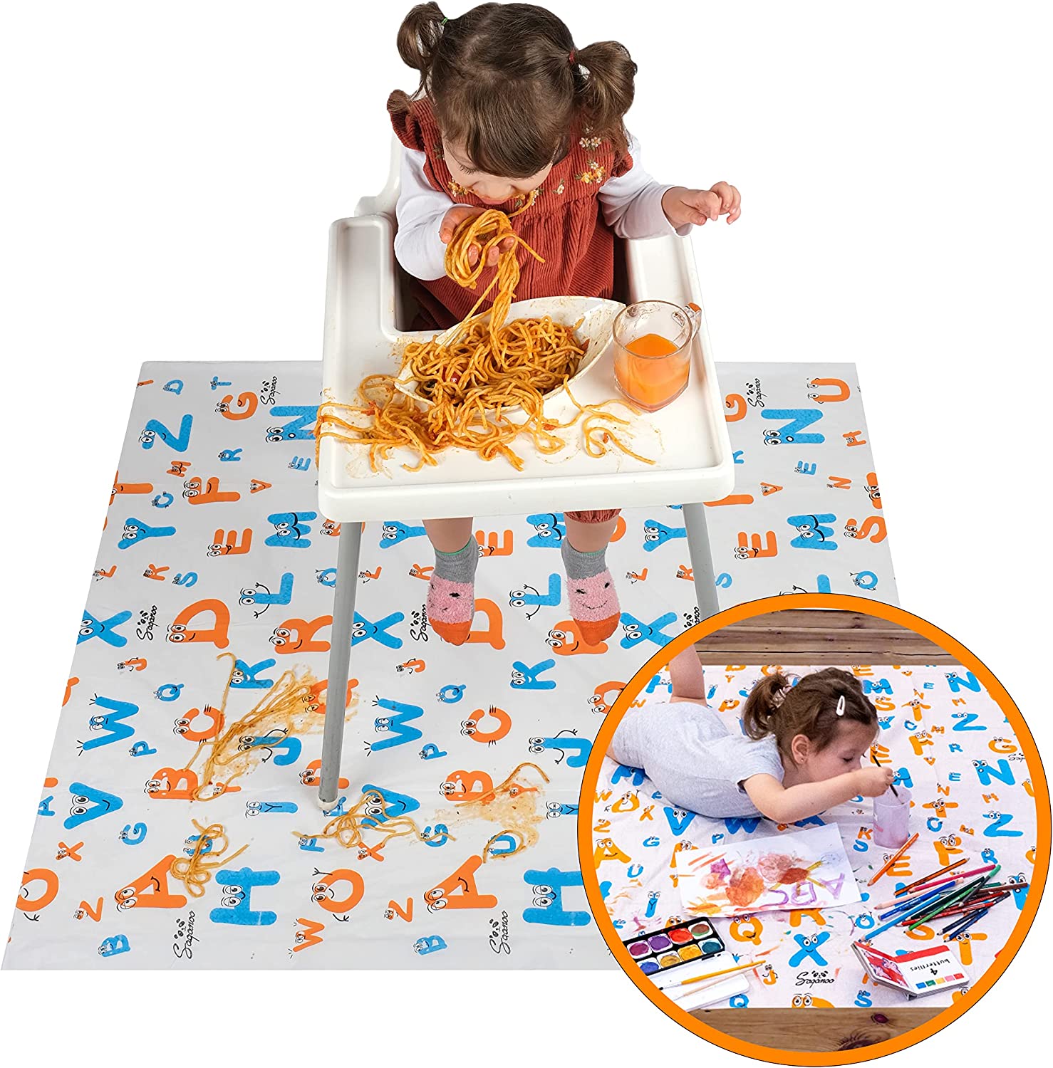 Disposable Baby Splat Mats for Under High Chair