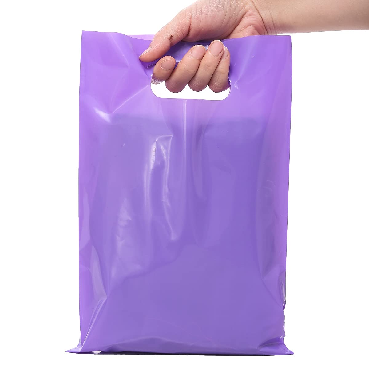 Custom Logo Printed Patch Handle Plastic Die Cut Shopping Bags