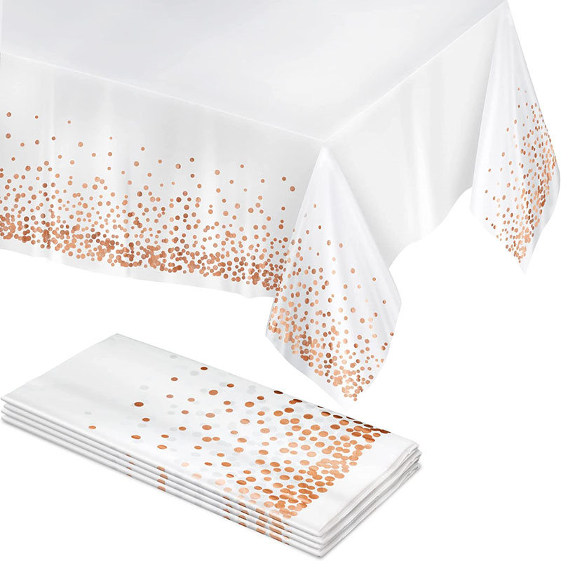Disposable Customized Printed Tablecloths with Rose Dotted