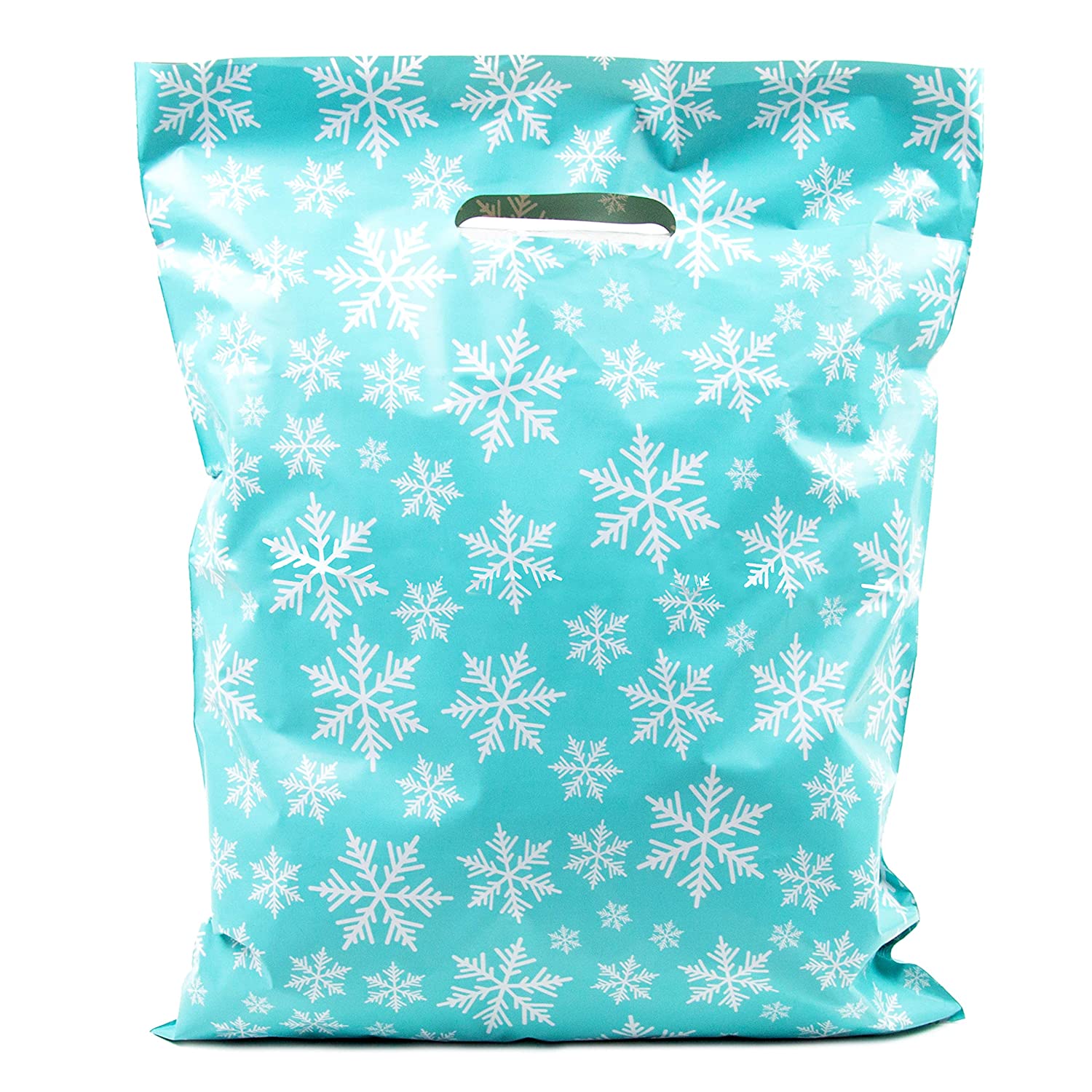 Customized blue plastic merchandise bag for gift
