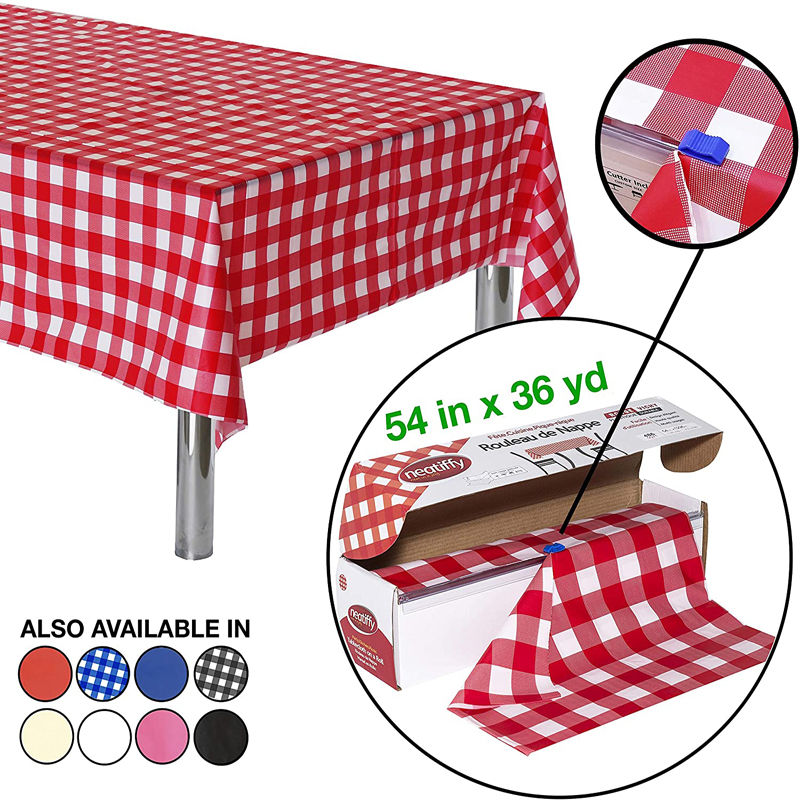 Factory Customized Disposable Plastic Rectangle Tablecloth Roll