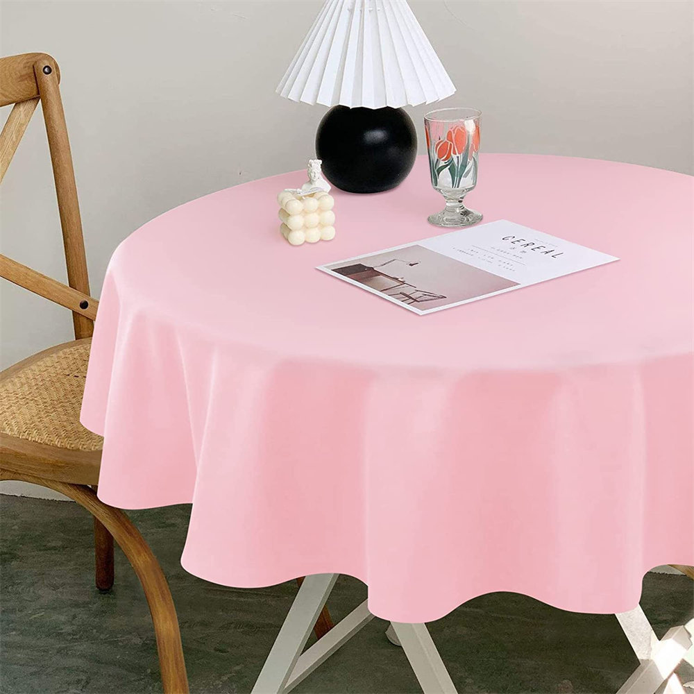 84 Inch Premium Round Plastic Tablecloths Disposable Table Cover